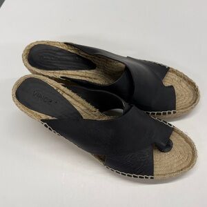 Vince Black Wedge Sandals